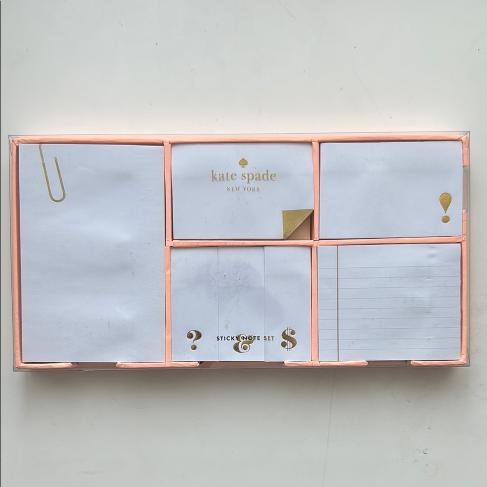 Kate Spade Sticky Note Set - Pink and Gold